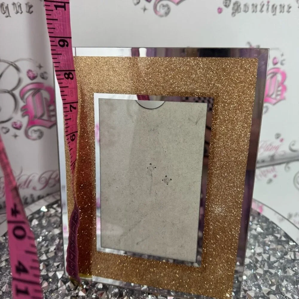 Gold Glitter Photo Frame mirrored silver gold luxury glam picture frame 🖼️